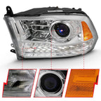 Chrome Clear Lens Projector Headlight Set w/Halo for 2011-2018 Ram 3500