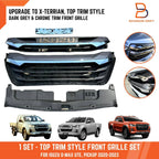 DARK GREY CHROME X-TERRIAN TRIM FRONT GRILLE FOR ISUZU D-MAX (2020-2023)
