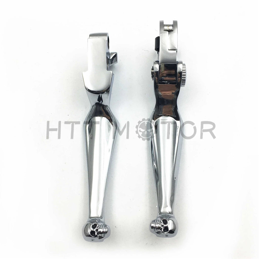 Chrome Skull Adjustable Brake Clutch Levers for Harley Electra Glide Road King (1996–2007)
