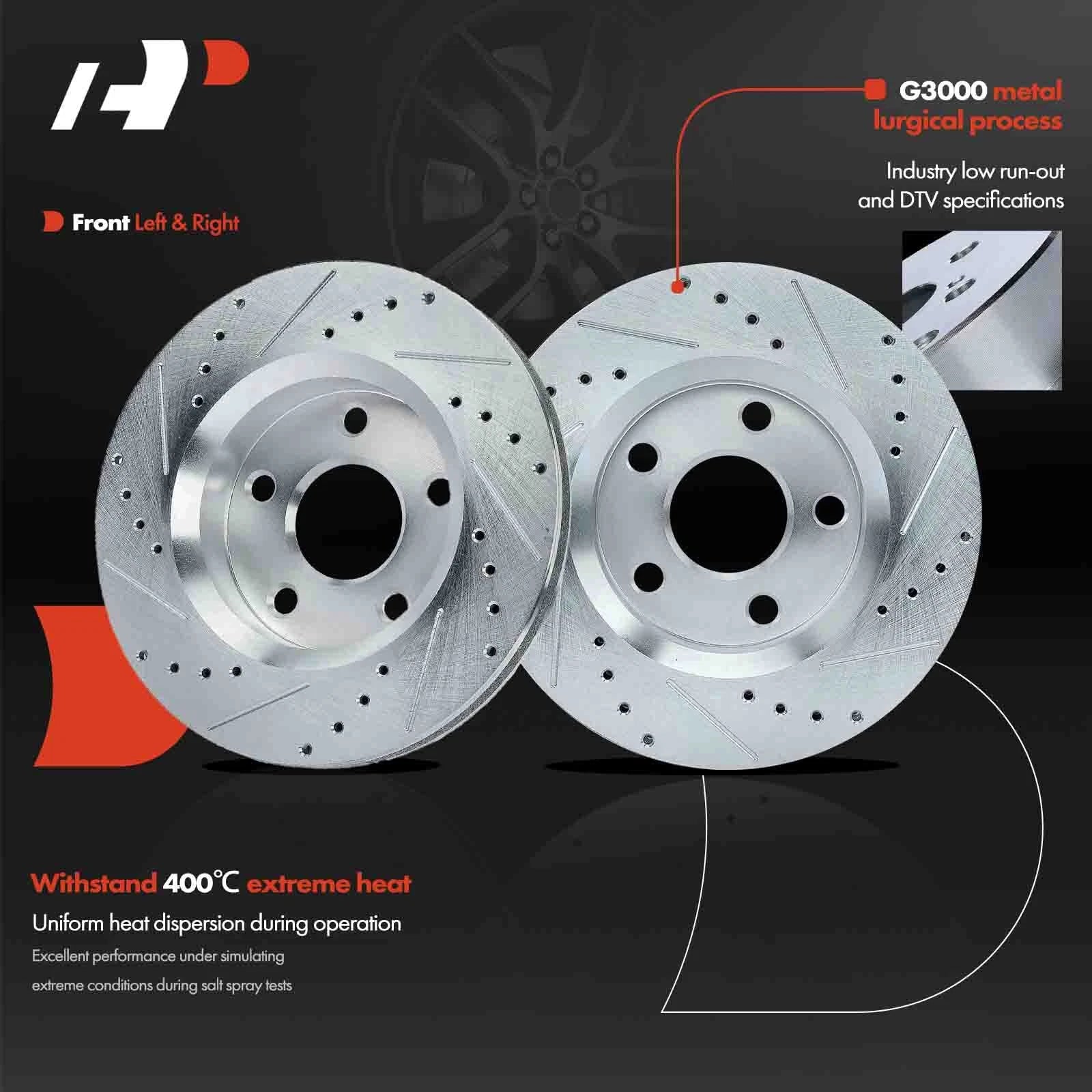 Front Drilled Rotors for Jeep Wrangler (2007-2018)