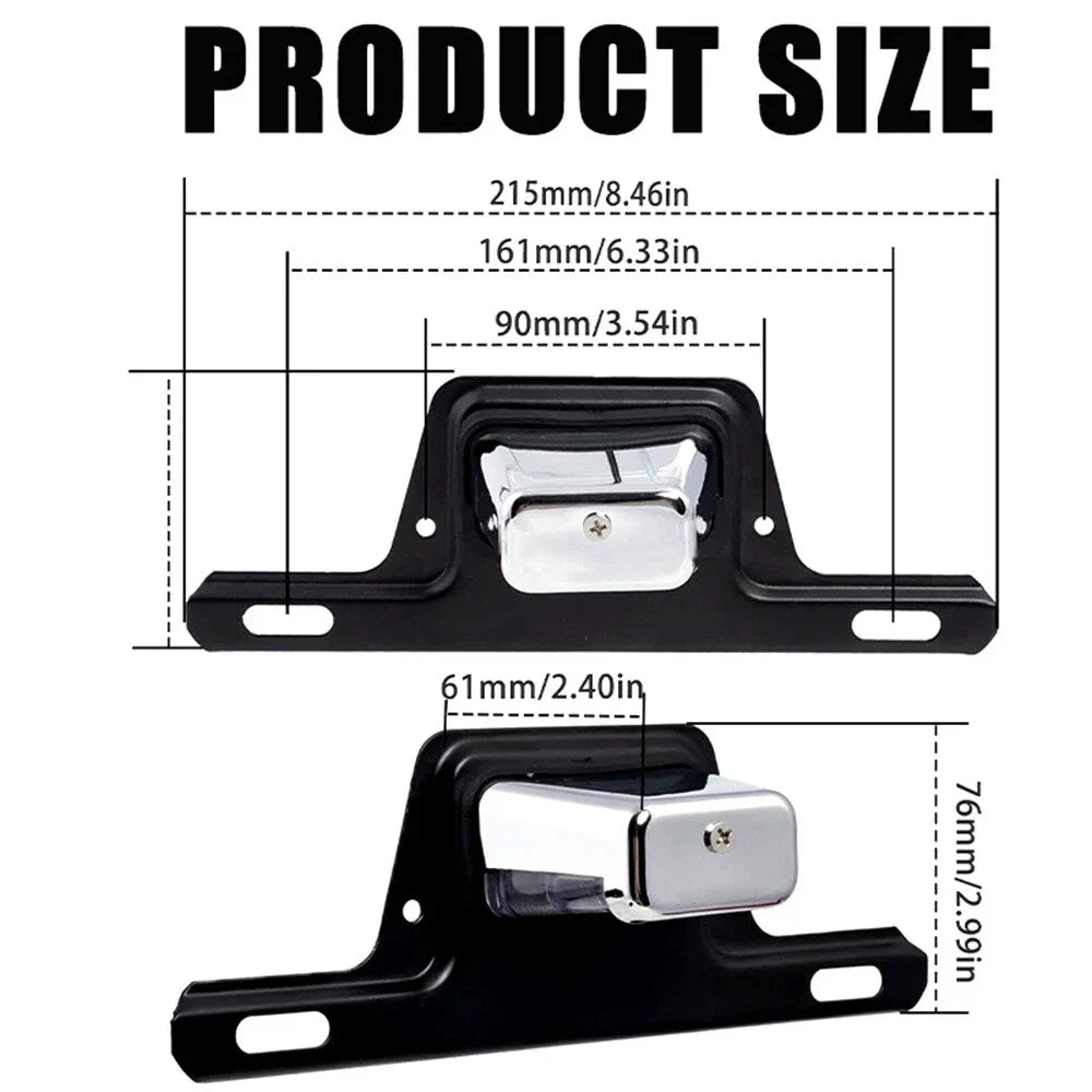 LED License Plate Light Bracket for Chrome Motorcycle Boat ATV Van (Waterproof)