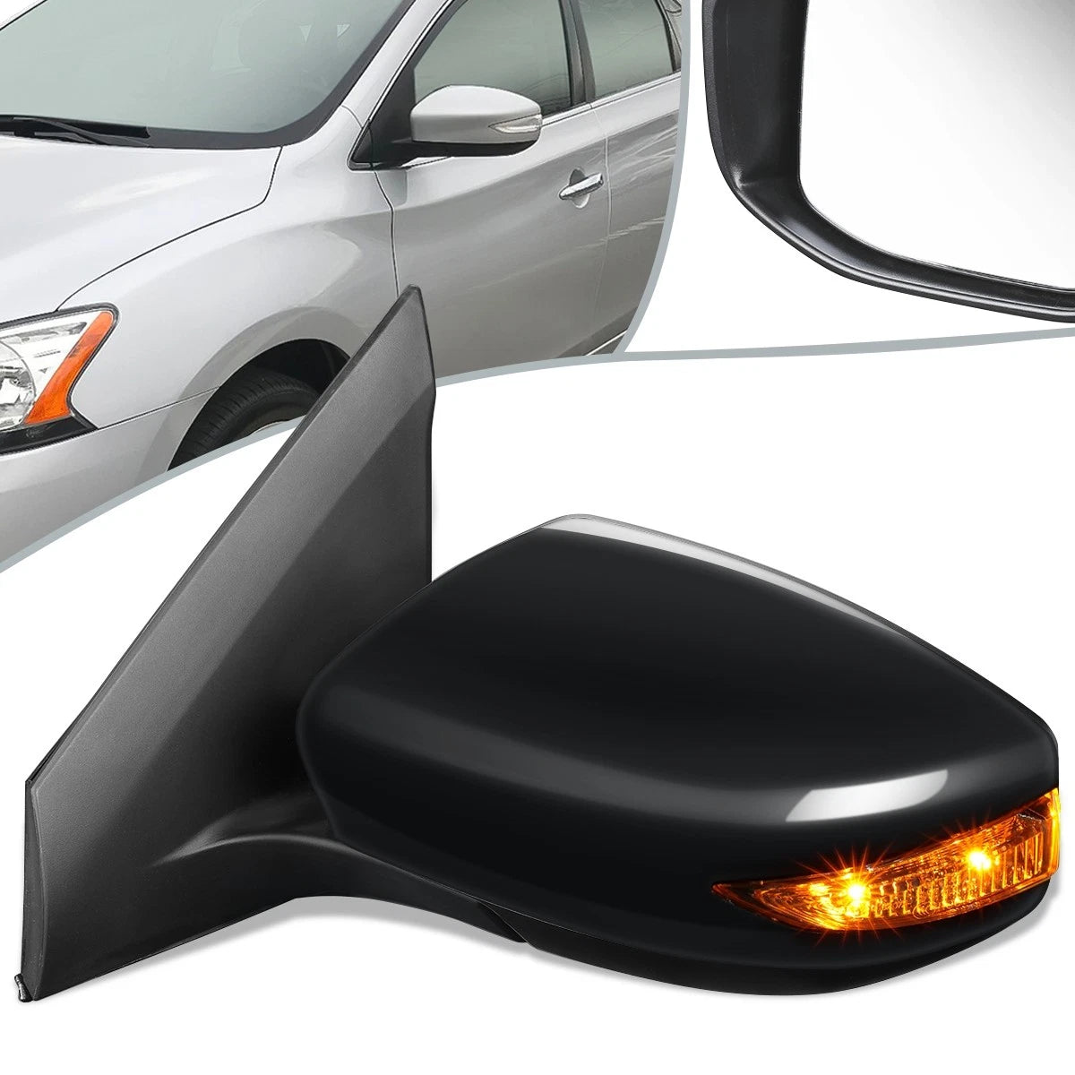Power Heated Signal Door Mirror Left for Nissan Sentra (2013–2015) NI1320237