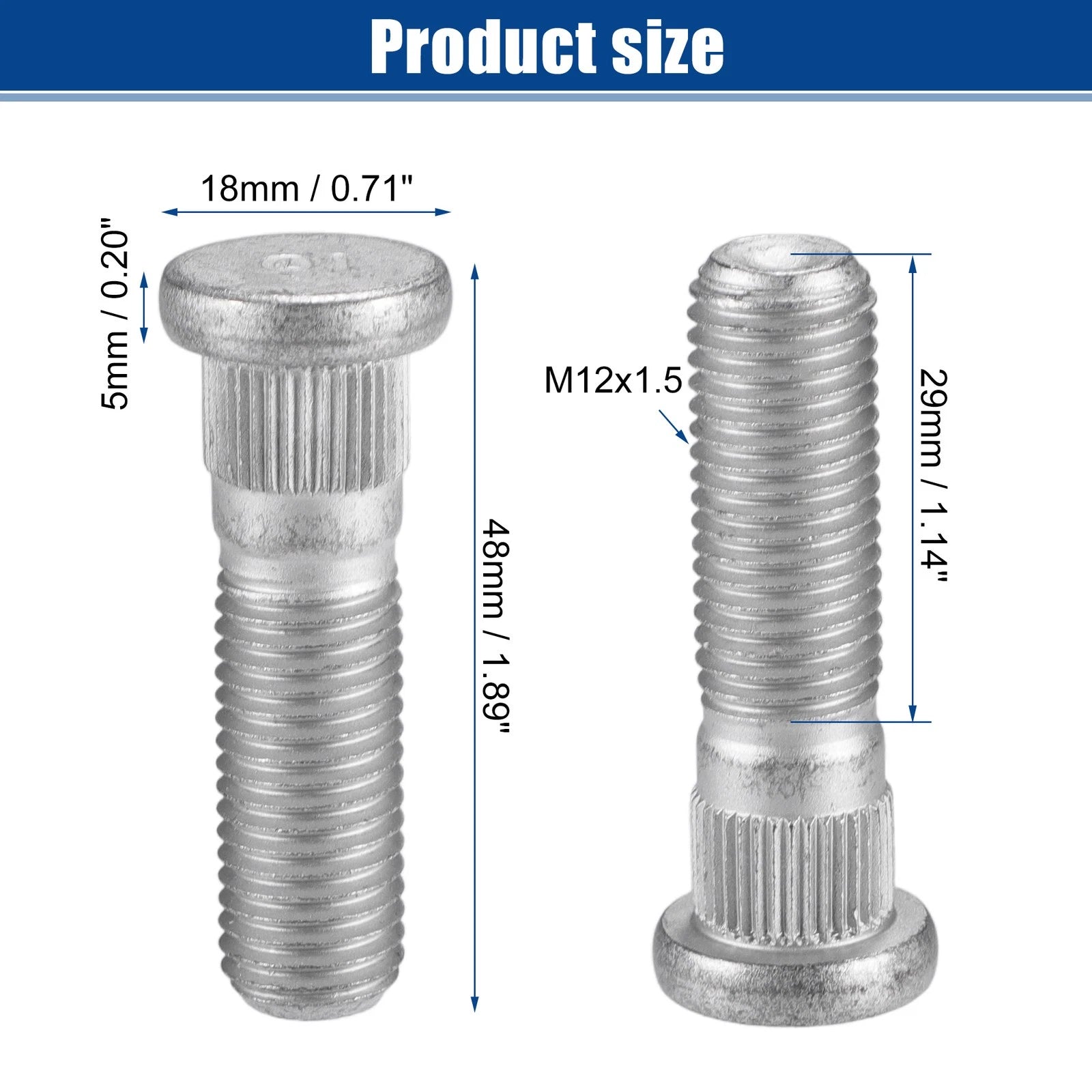 10 Pcs M12x1.5 Wheel Lug Stud for Ford Focus ESCORT (No.J00Y33062)