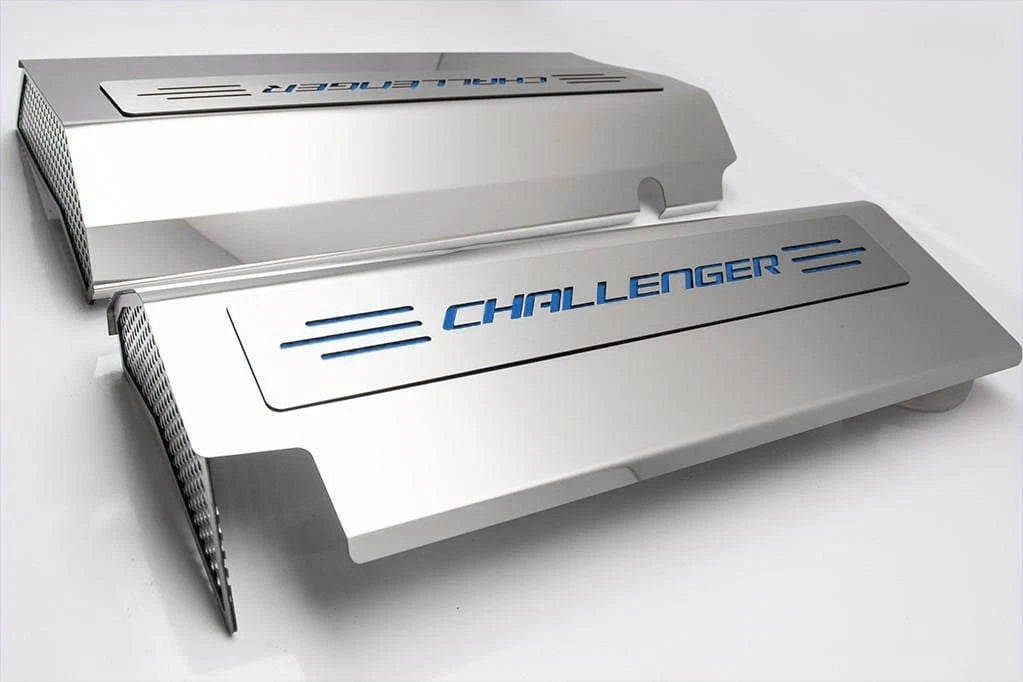 Fuel Rail Covers for Dodge Challenger SRT8 (2008–2011) with Mopar Blue