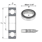 Deep Groove Ball Bearing 6010VV for Scooter Skateboard Wheel (50x80x16mm)