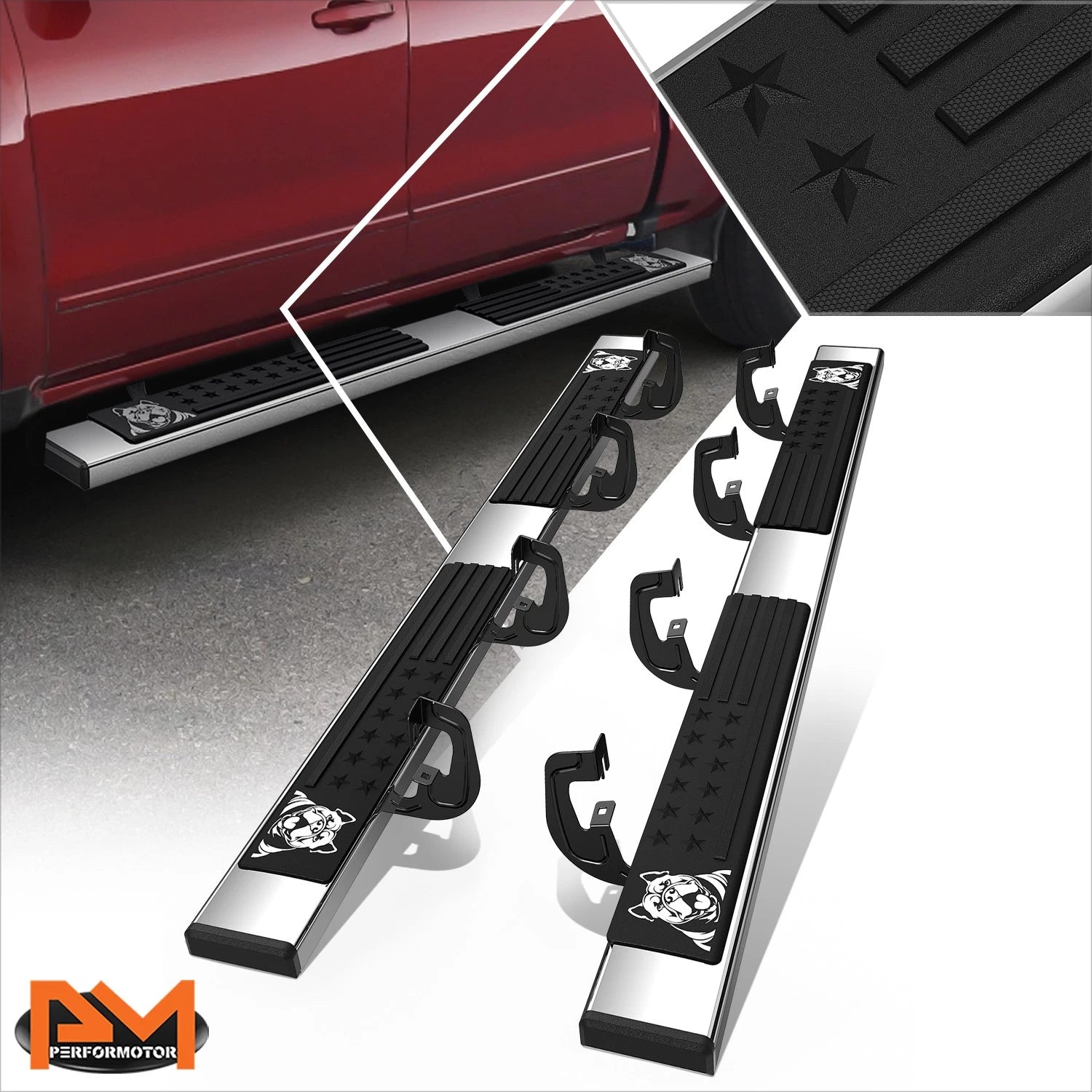 6" Step Bar Running Board for Silverado/Sierra Crew Cab (2007–2019)