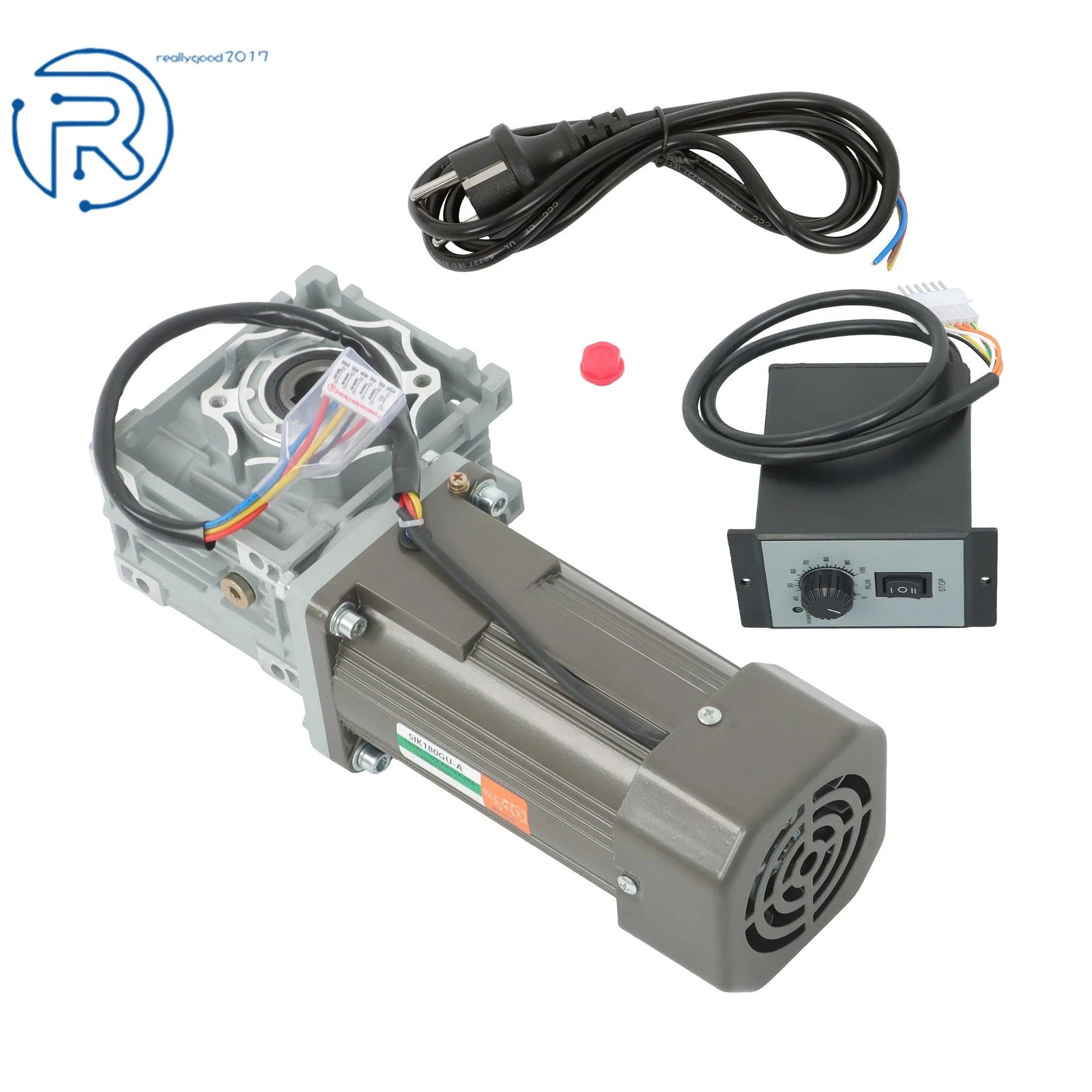 Worm Gear Reducer Gearbox for AC Motor (110V, 180W)