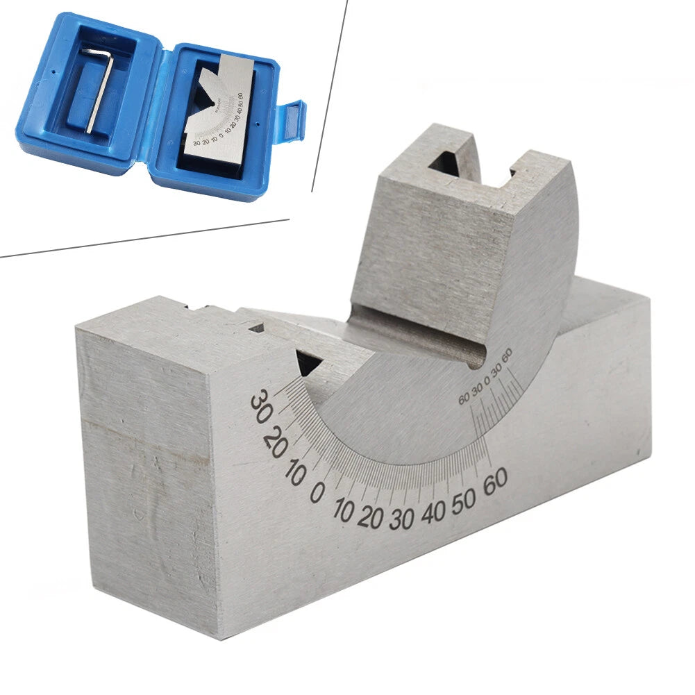 Adjustable Angle V Block Precision Gauge for Micro Milling Setup + Wrench