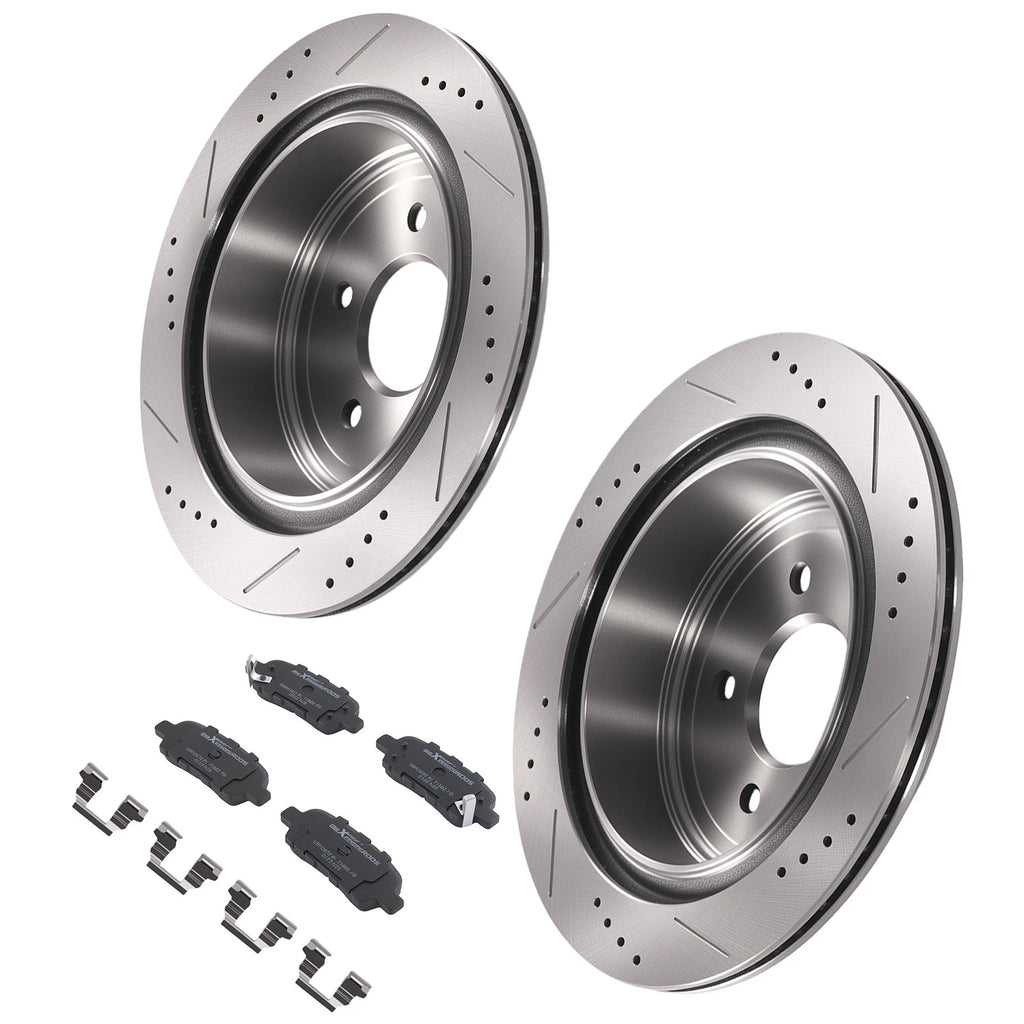 Rear Brake Rotors & Ceramic Pads for Infiniti FX35 FX37 FX45 JX35 M35H M37 M56 (2003–2013)