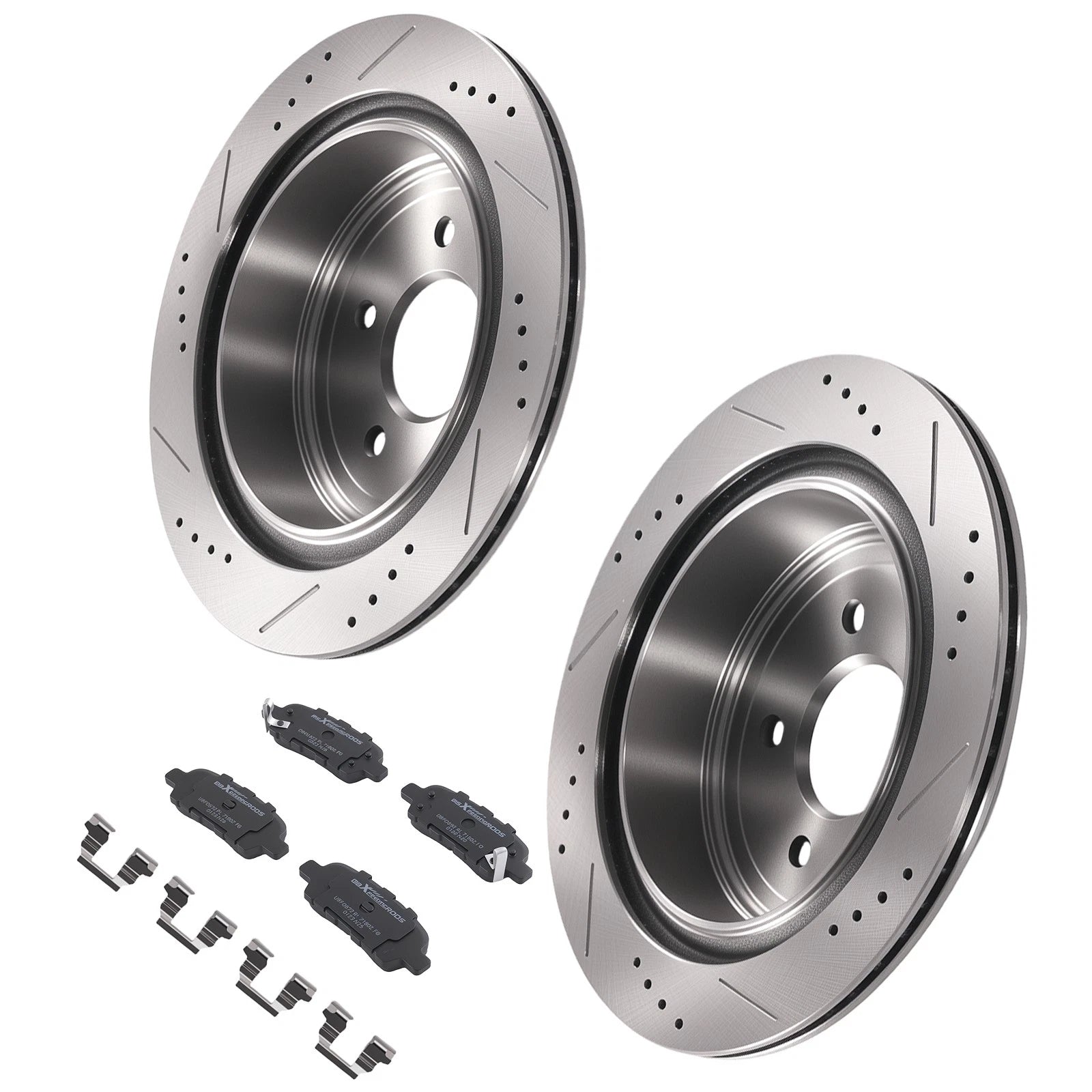 Rear Brake Rotors & Ceramic Pads for Infiniti FX35 FX37 FX45 JX35 M35H M37 M56 (2003–2013)