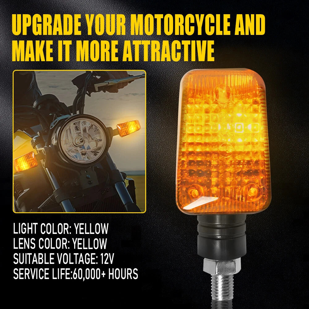 Set of 4 Black Amber Turn Signal Lights for Suzuki Bandit Boulevard DR250 DR350 DR650SE