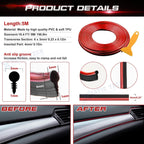 Red Interior Door Gap Edge Line Insert Molding Trim for 16ft (2024-2024)