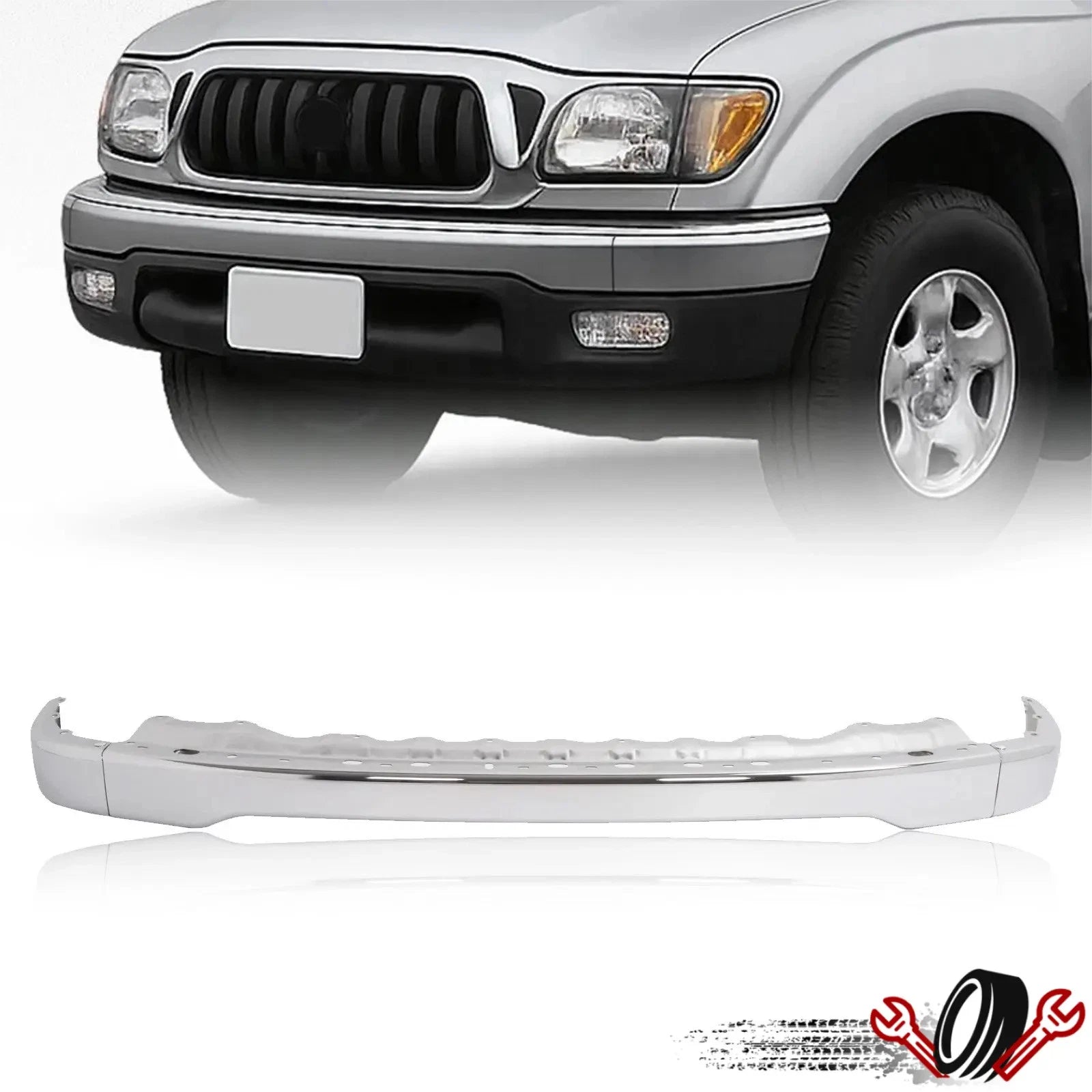 Chrome Front Bumper Face Bar for Toyota Tacoma (2001–2004)
