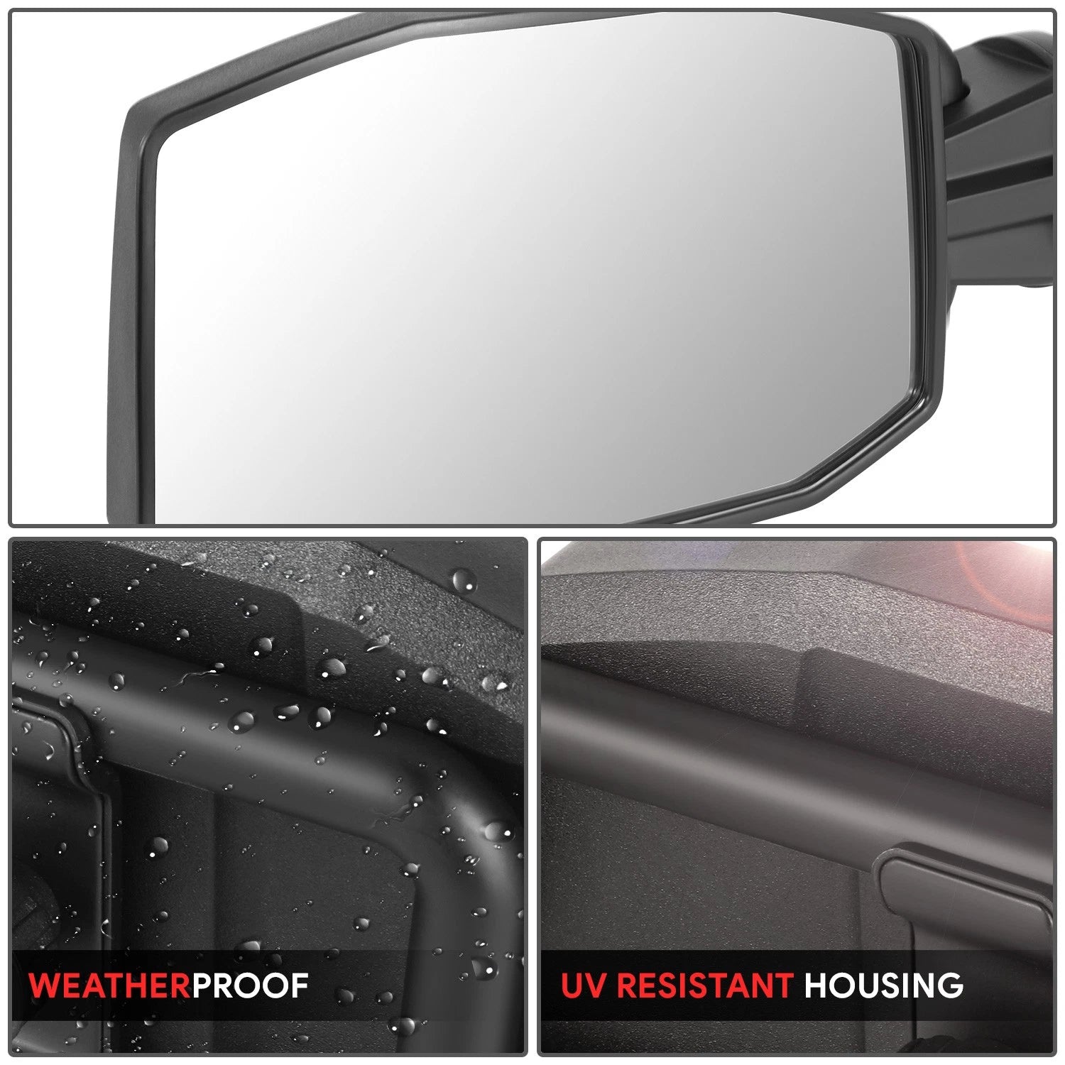 Universal UTV Side Foldable View Mirrors for Roll Cage Bar Mount