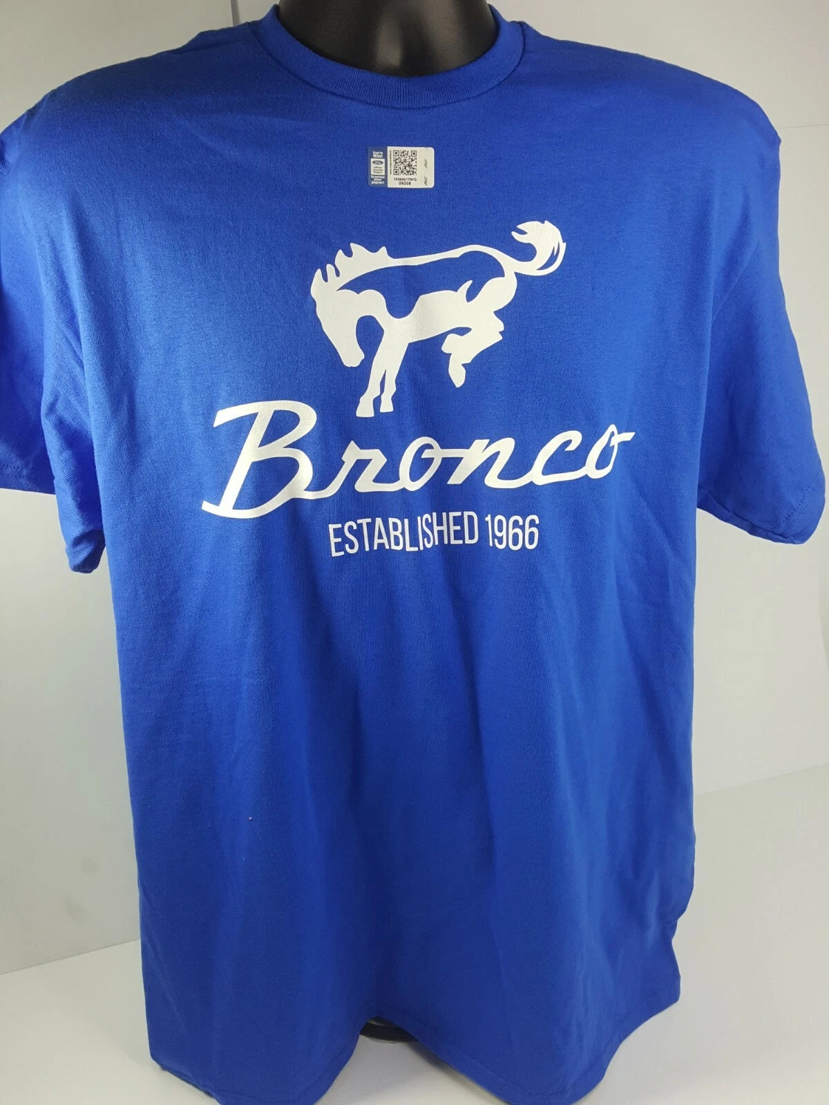 Ford Bronco T Shirt Blue with 1966–1977 1st Generation Logo (Licensed)
