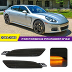 2X Smoked LED Amber Front Side Marker Light for Porsche Panamera 970.2 (2014–2016)