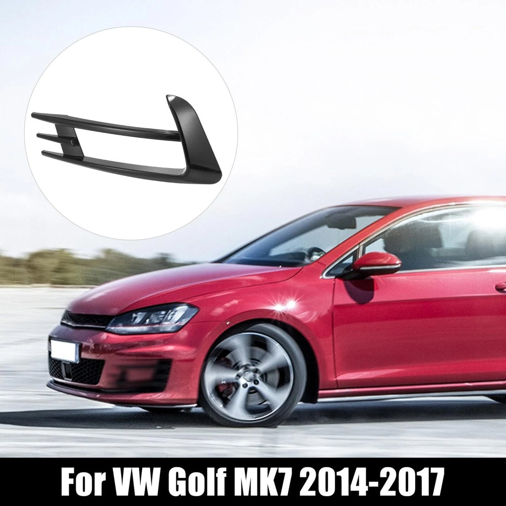 1 Pair Glossy Black Front Bumper Fog Light Grille Cover for Volkswagen Golf MK7 (2015–2019)