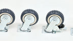 Set of 4 Grey PU Universal Wheels with Inclined Brakes
