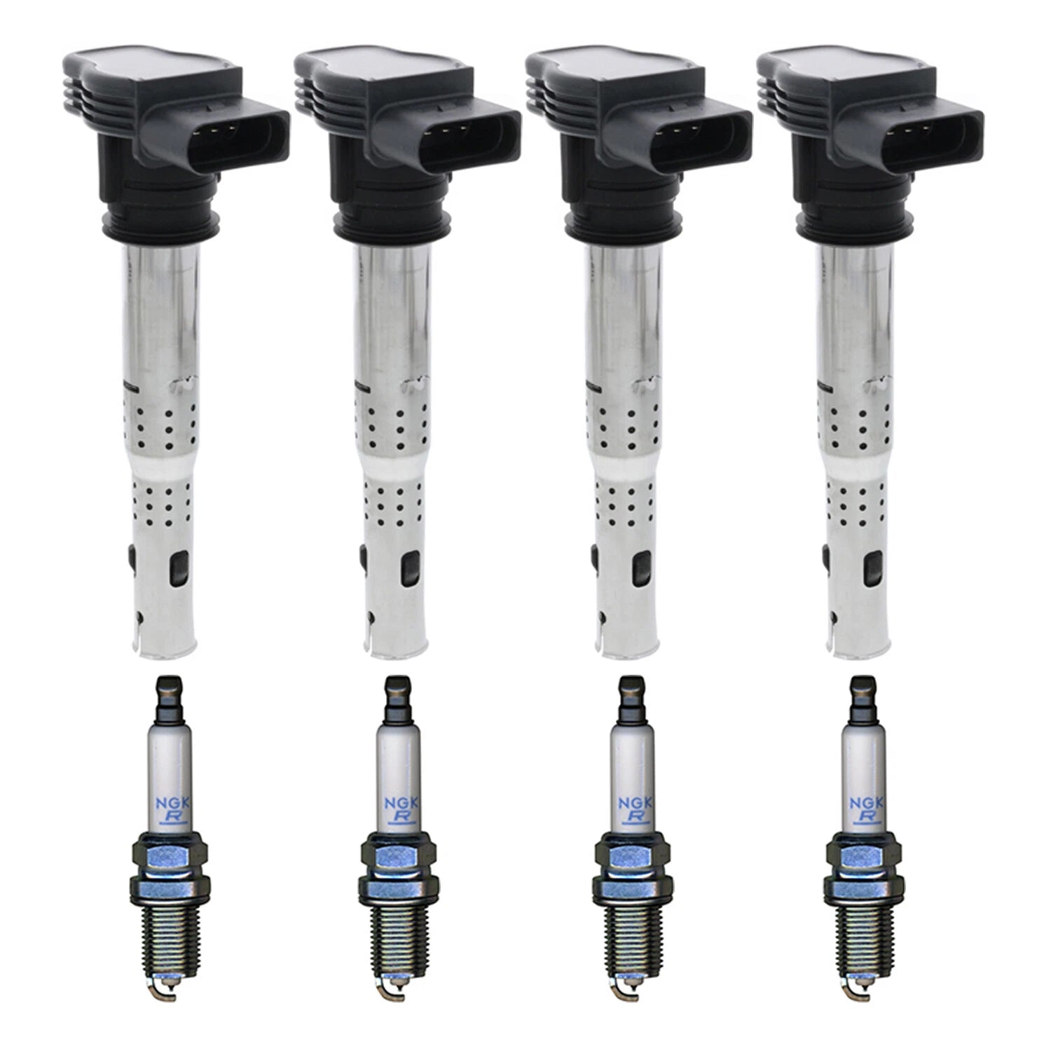 Set of 4 Ignition Coils & Spark Plugs for Audi A3 TT (2006–2009)