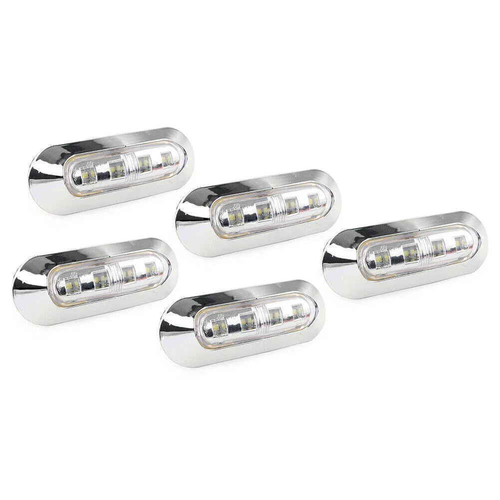 5 x LED White Side Clearance Marker Lights for Car Truck Trailer 12V