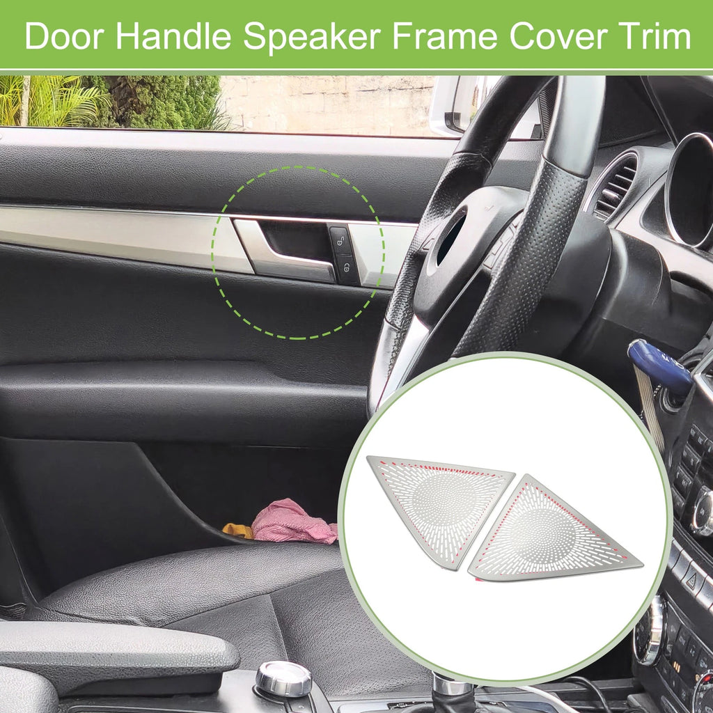 2X Inner Door Handle Speaker Frame Cover Trim for Mercedes Benz C Class (2007–2014)