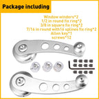 2X Billet Aluminum Window Crank Handles for Universal Cars