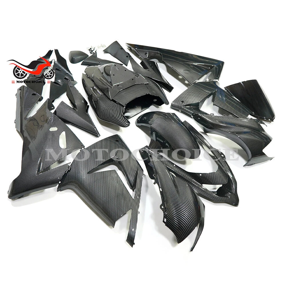 Black Carbon Fiber Fairing Kit for Kawasaki Ninja ZX10R (2004–2005)