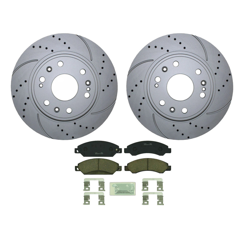 Front Brake Kit 330mm Drilled Rotors & Bosch Pads for Cadillac Chevy GMC