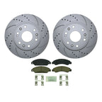 Front Brake Kit 330mm Drilled Rotors & Bosch Pads for Cadillac Chevy GMC