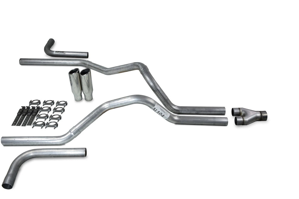 Dual Exhaust Kit for Chevy GMC 1500 (1996–1999) - 2.5" Y Pipe, Clamp-On Tips