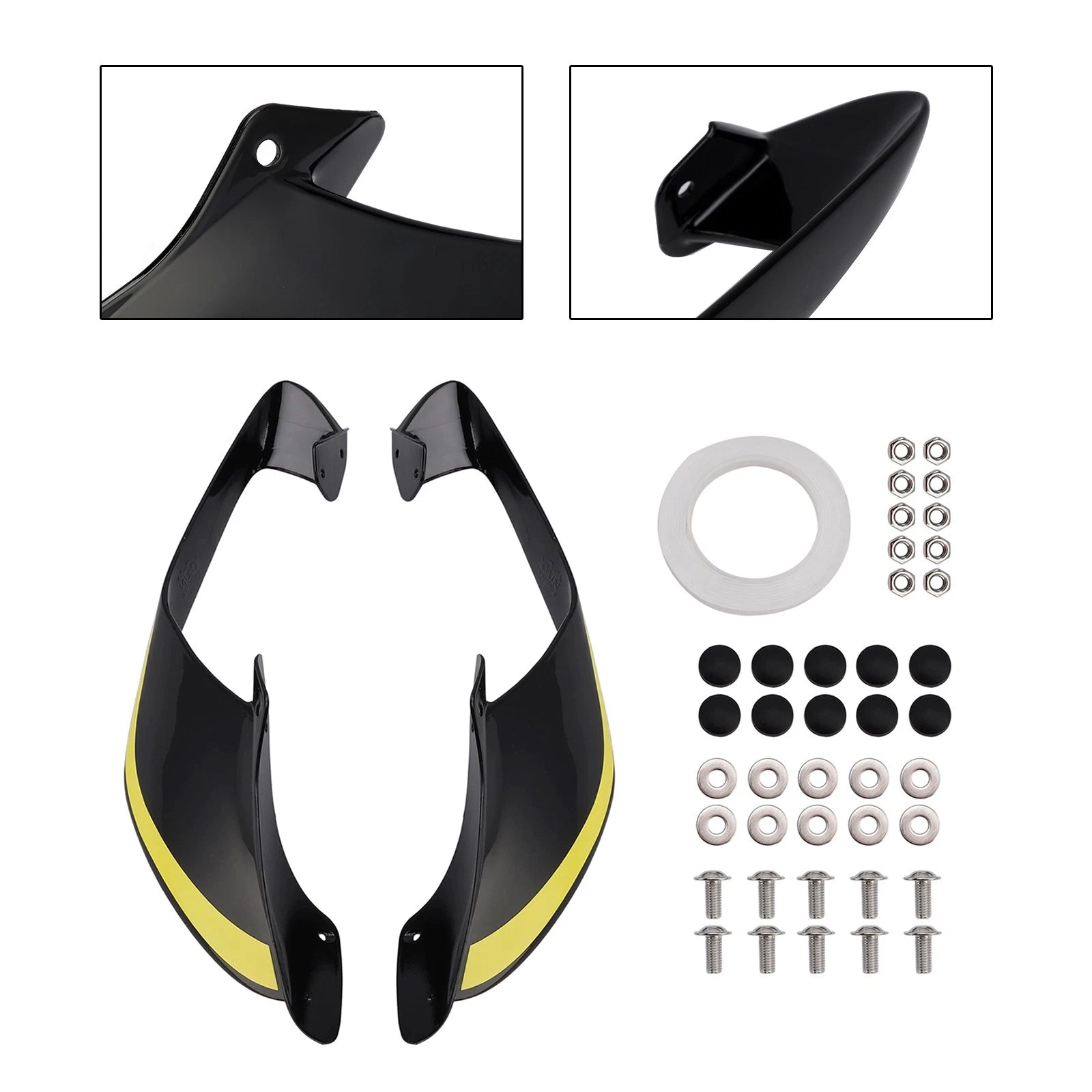 Front Side Winglets for Yamaha YZF R1 R1M (2021–2024) Black