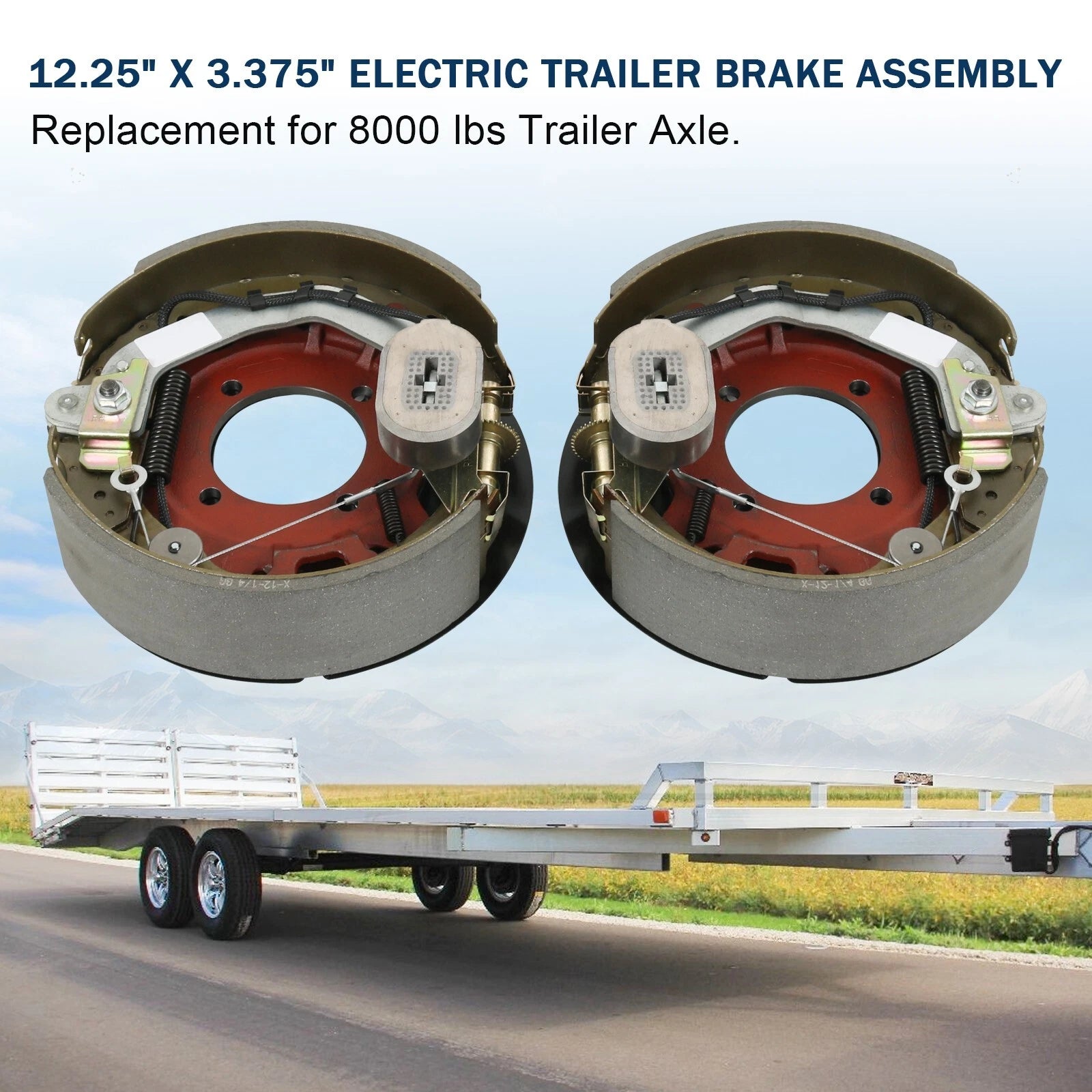 Set of 2 Electric Trailer Backing Plates for Dexter 8K Axle (Fits 8000)
