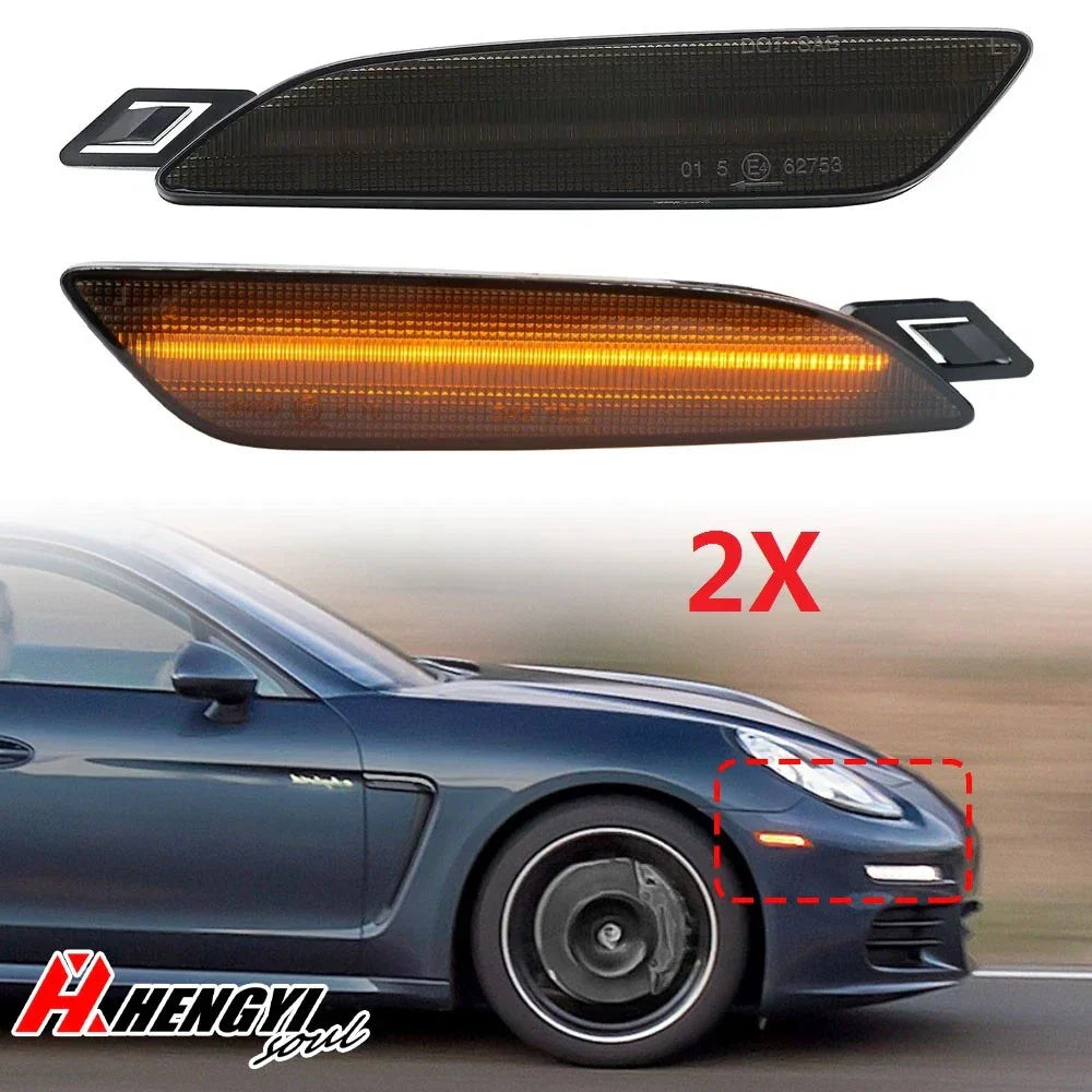 Smoked LED Front Bumper Side Marker Light for Porsche Panamera (2014–2016)