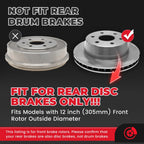 12" Front Drilled Rotors Brake Pads for Silverado Sierra 1500 GMC Yukon (2007–2014)