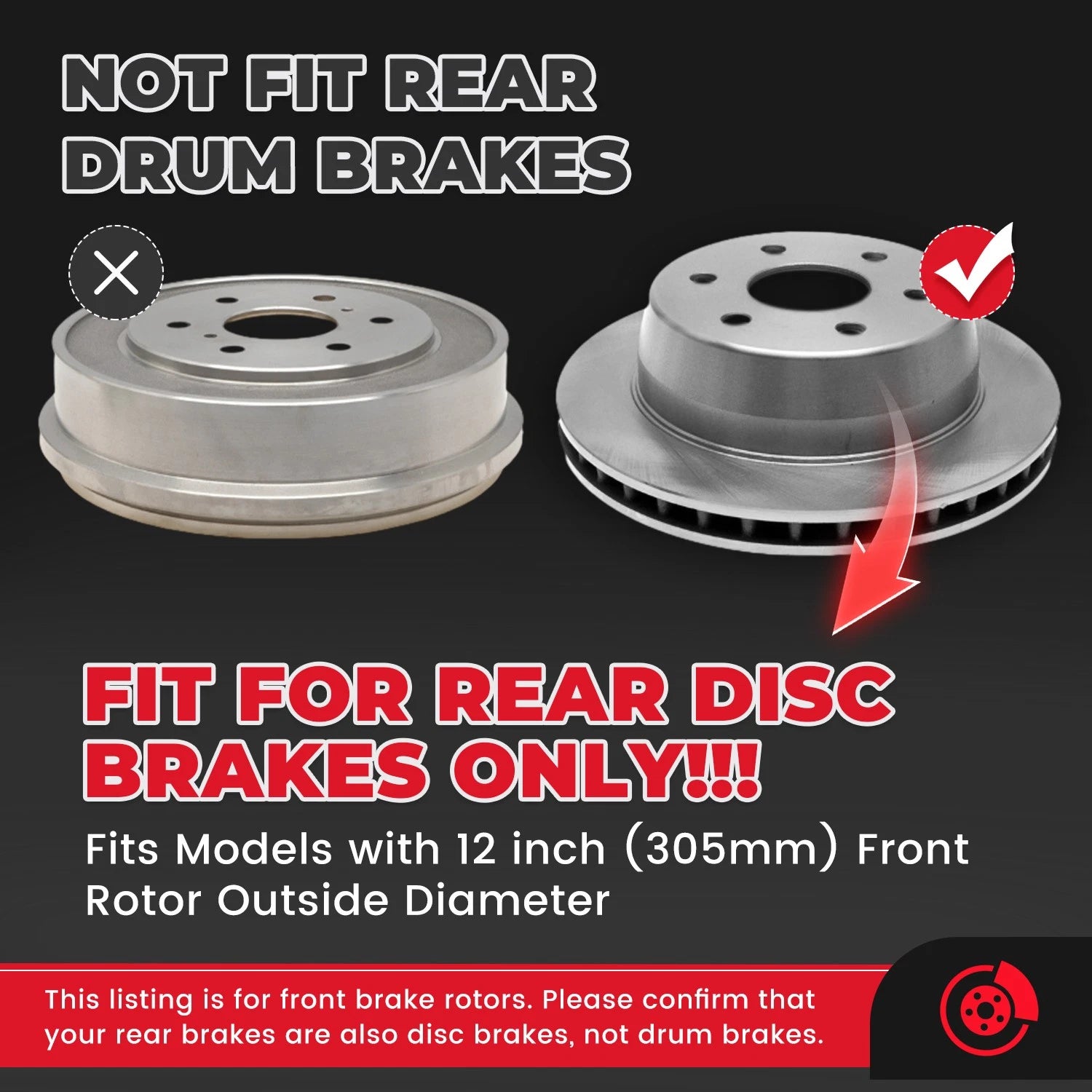 12" Front Drilled Rotors Brake Pads for Silverado Sierra 1500 GMC Yukon (2007–2014)
