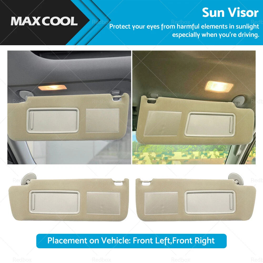 Set of 2 Sun Visors for Toyota Prado TRJ120 RZJ120 LJ120 KZJ120 KDJ120
