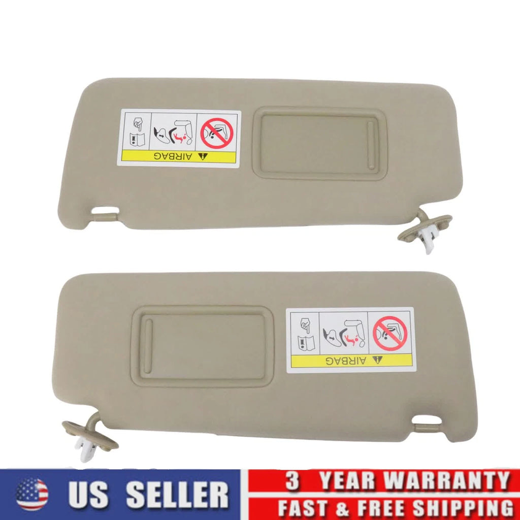 Set of 2 Beige Side Sun Visors w/ Mirror for Lexus GX460 (2010–2023)