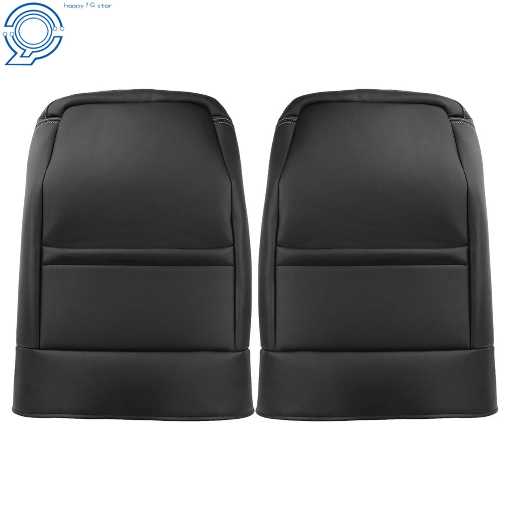 Set of 2 Black Leatherette Front Seat Back Covers for Jeep Wrangler (2013-2017)