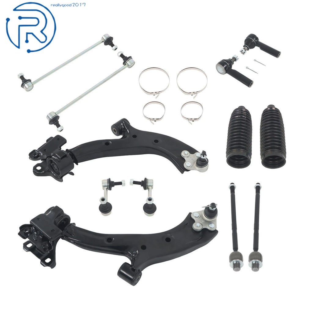 Set of 12 Front Lower Control Arms Tie Rods Sway Bar Kit for Honda CR-V (2007–2011)
