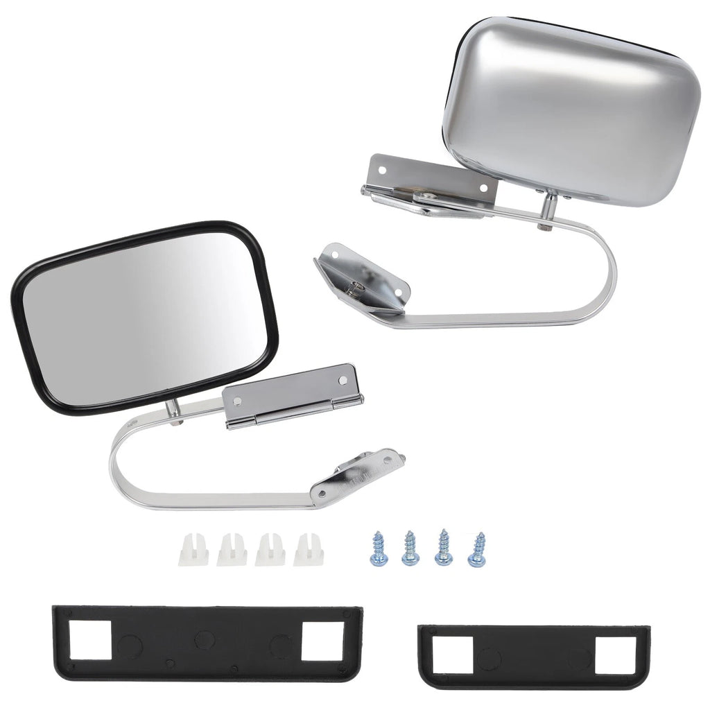 Set of 2 Manual Side View Mirrors for Ford F150-F350 (80–96)