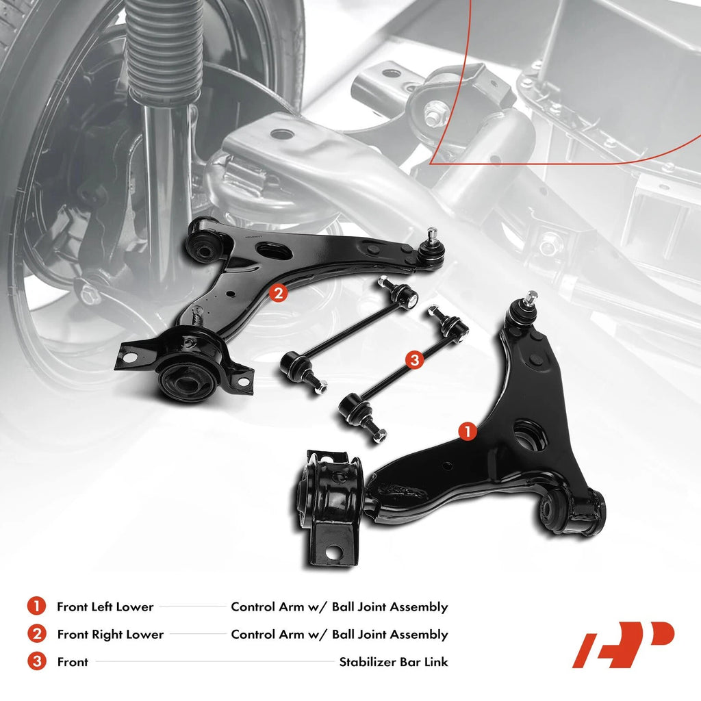 Set of 4 Front Control Arms with Ball Joints for Ford Focus (2000-2004)