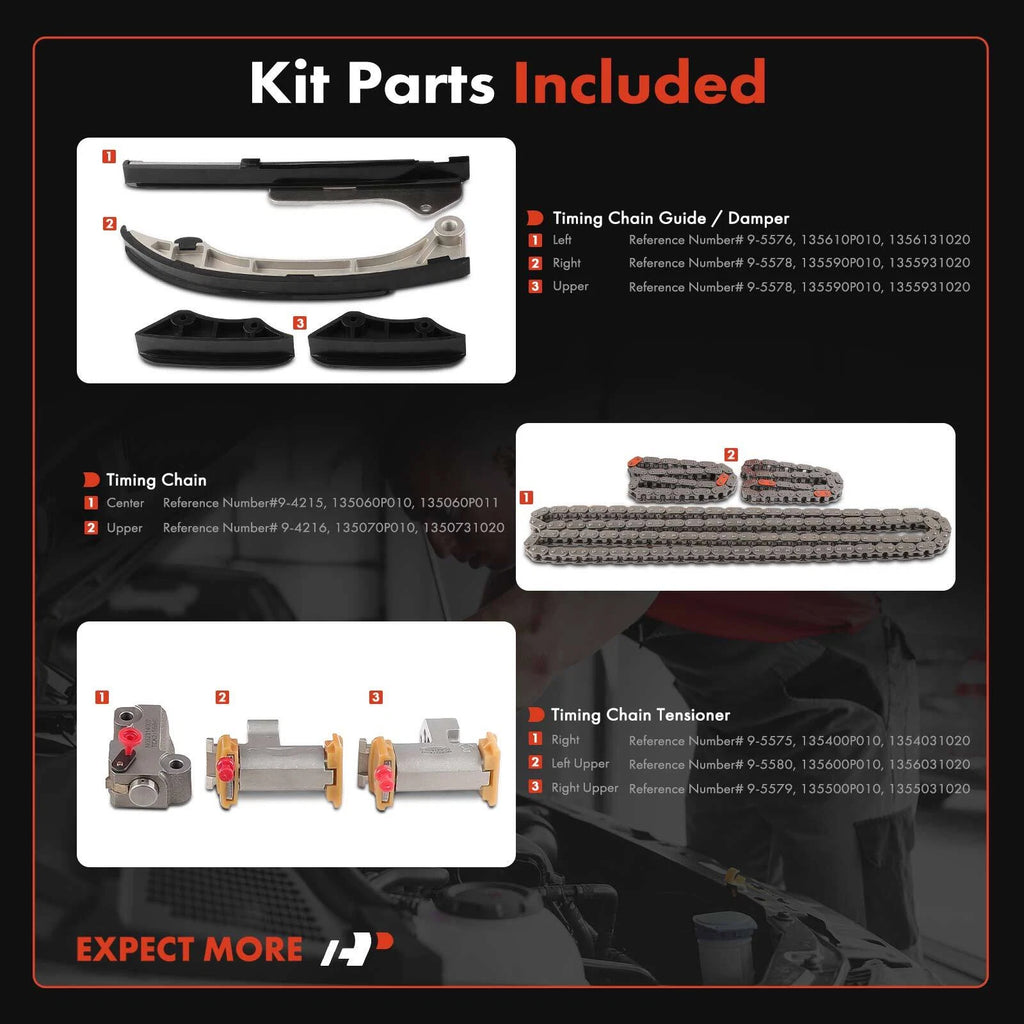 10x Timing Chain Kit for Toyota Camry RAV4 Highlander Lexus (2007â2016)