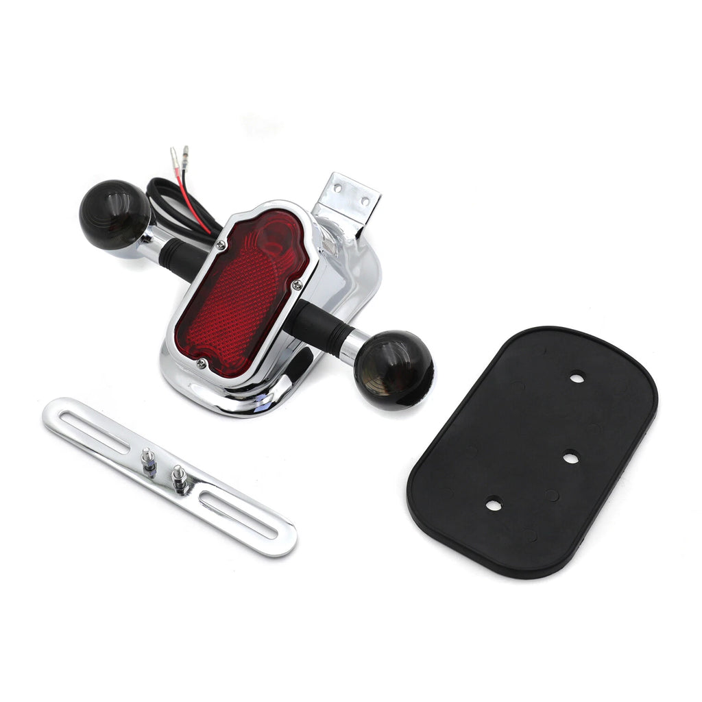 Chrome Rear Brake Tail Light Signal Blinker for Harley FL FLSTN