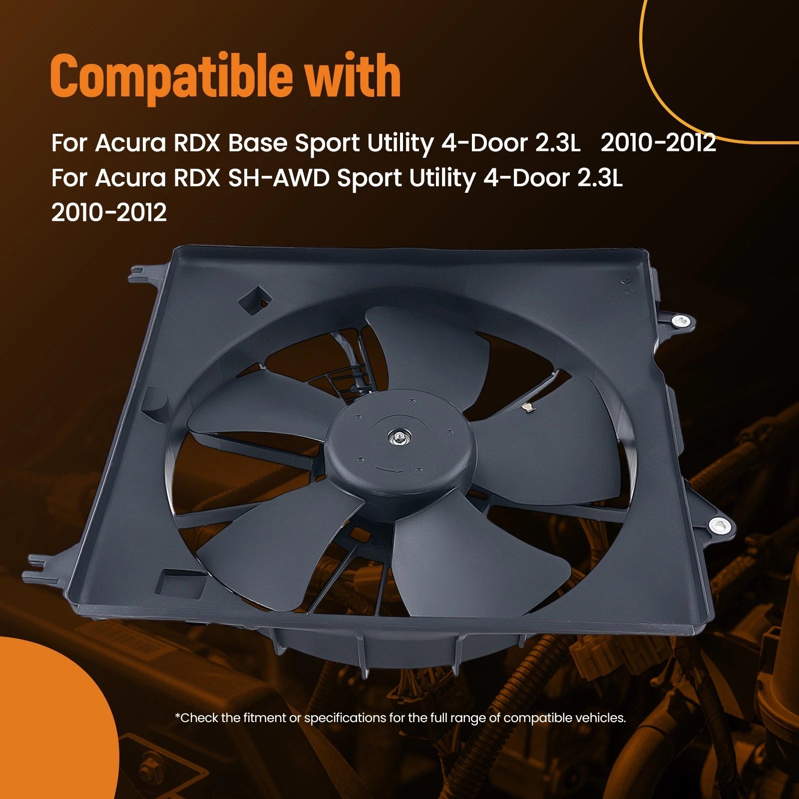 Cooling Fan Assembly 240W for Acura RDX (2010–2012) 19015RWCA01
