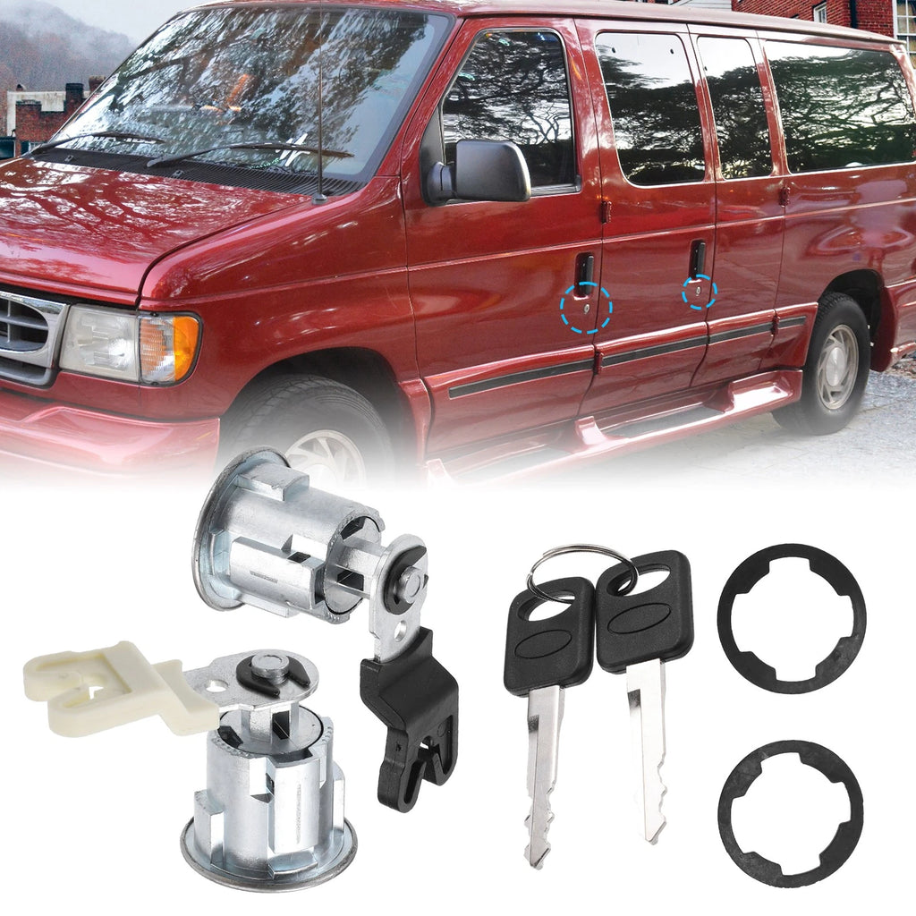 Door Lock Cylinder with Keys Set Replacement No.XL2Z7821990AC for Ford E150 (2004–2014)