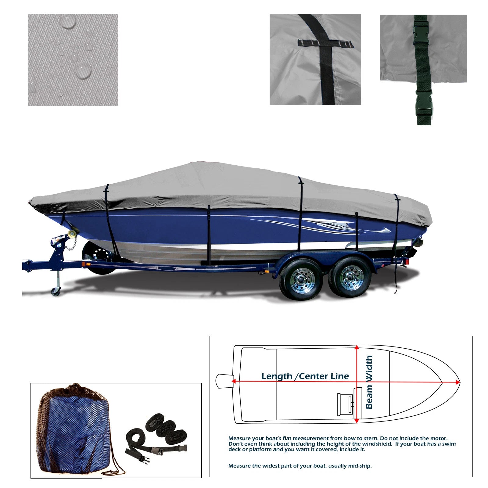 Boat Cover for Campion Allante 485OB (Trailerable, Waterproof)