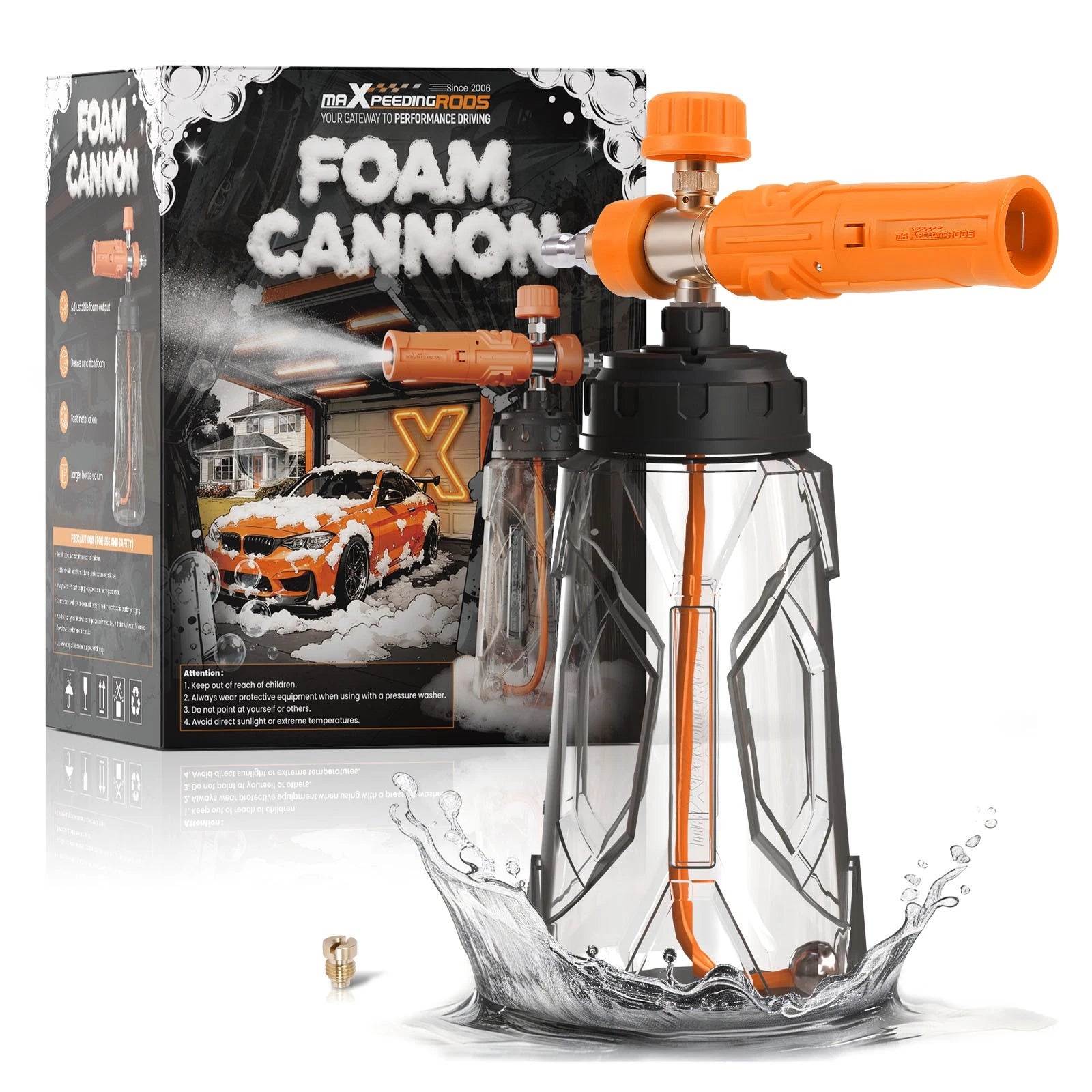 Foam Cannon for Pressure Washer with Adjustable Nozzle 1/4"