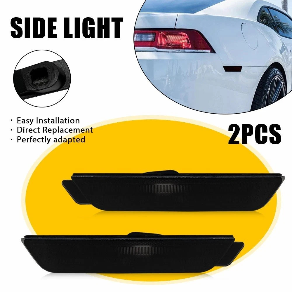 2PC Smoked LED Rear Side Marker Lights for Chevy Camaro (2010–2015)