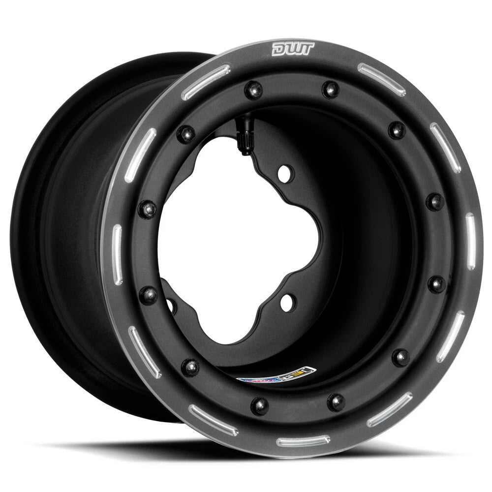 Set of 2 DWT G3 Rear Black Beadlock Wheels 10x8 4/110 for TRX 250R (1986–1989)