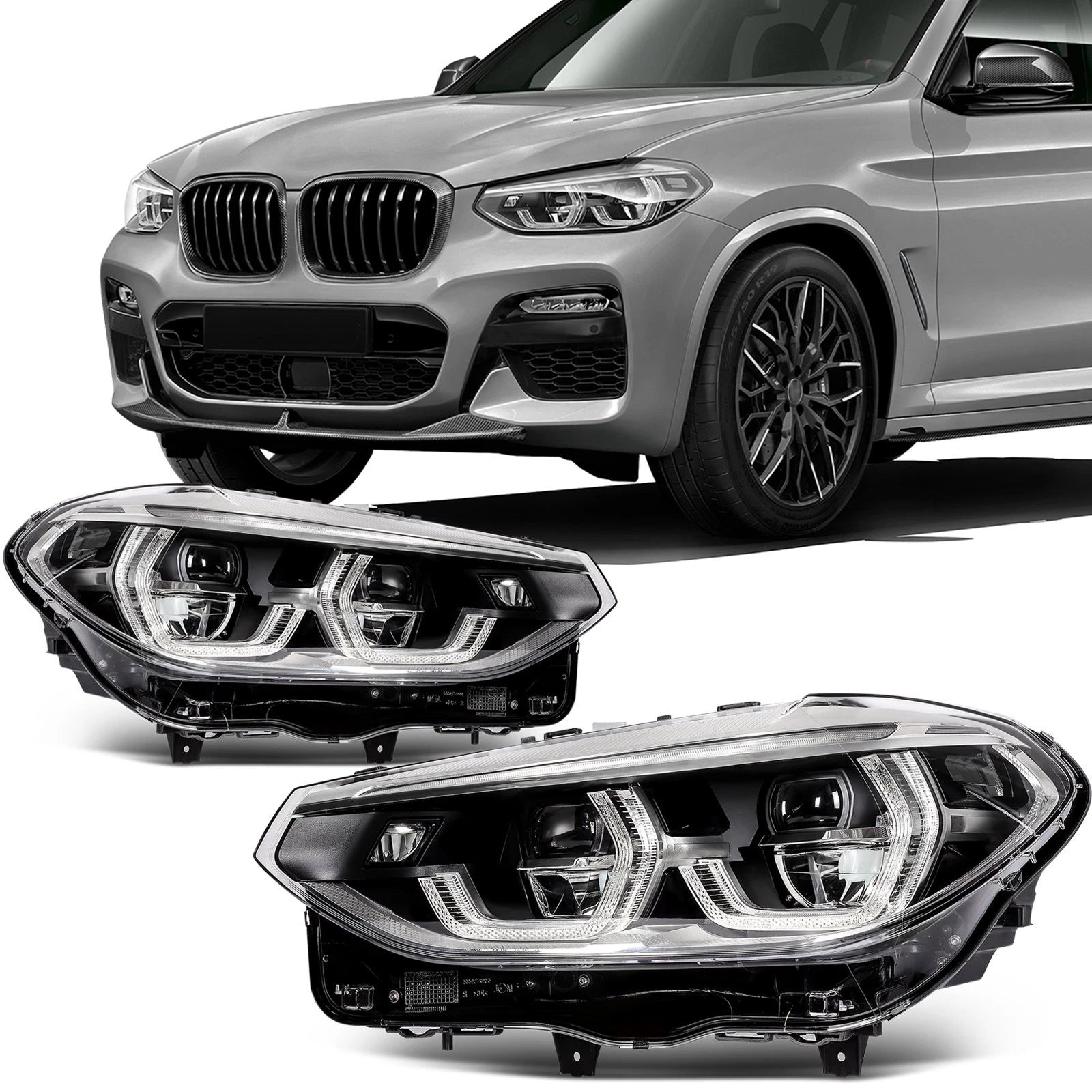 2X Full LED Headlight for BMW X3 X4 (2018–2021) G01 G02 G08